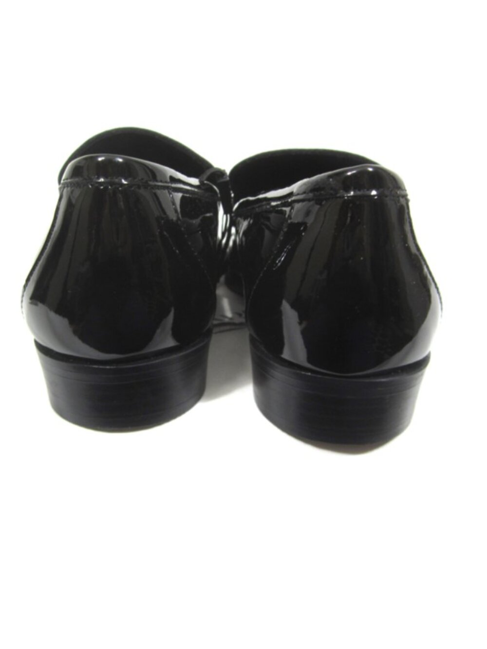 Zara Size 41 US 10 Black Faux Patent Leather Penny Loafers Casual Dress - Picture 7 of 10